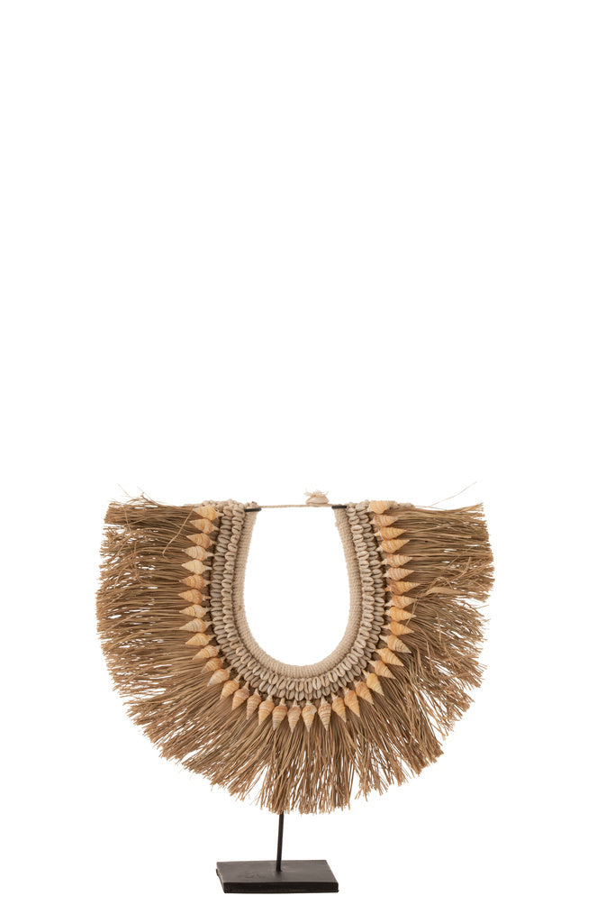J-Line Necklace+Stand Dora Shells/Seagrass Beige Small