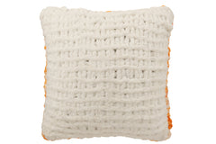 Kussen Gebreid Polyester Oranje/Wit