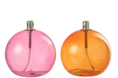 J-LINE OIL LAMP GLASS GOLD/ROSE LARGE ASSORTMENT OF 2