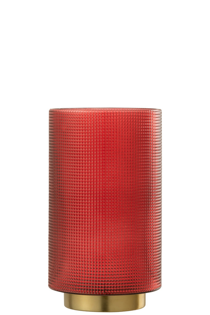 J-Line Hurricane Checkered Glass Red/Gold Large