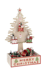 J-LINE BOOM + HANGERS + OPBERGING BERKENHOUT NATUURLIJK/KERST ROOD
