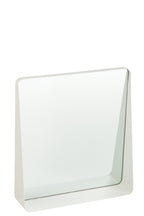 J-LINE WANDSPIEGEL VIERKANT METAAL/GLAS WIT