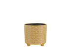 J-LINE BLOEMPOT FLOWER KERAMIEK OCHER SMALL