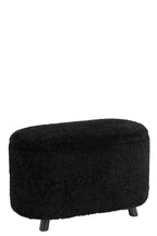 Opbergpoef Teddy Polyester Zwart