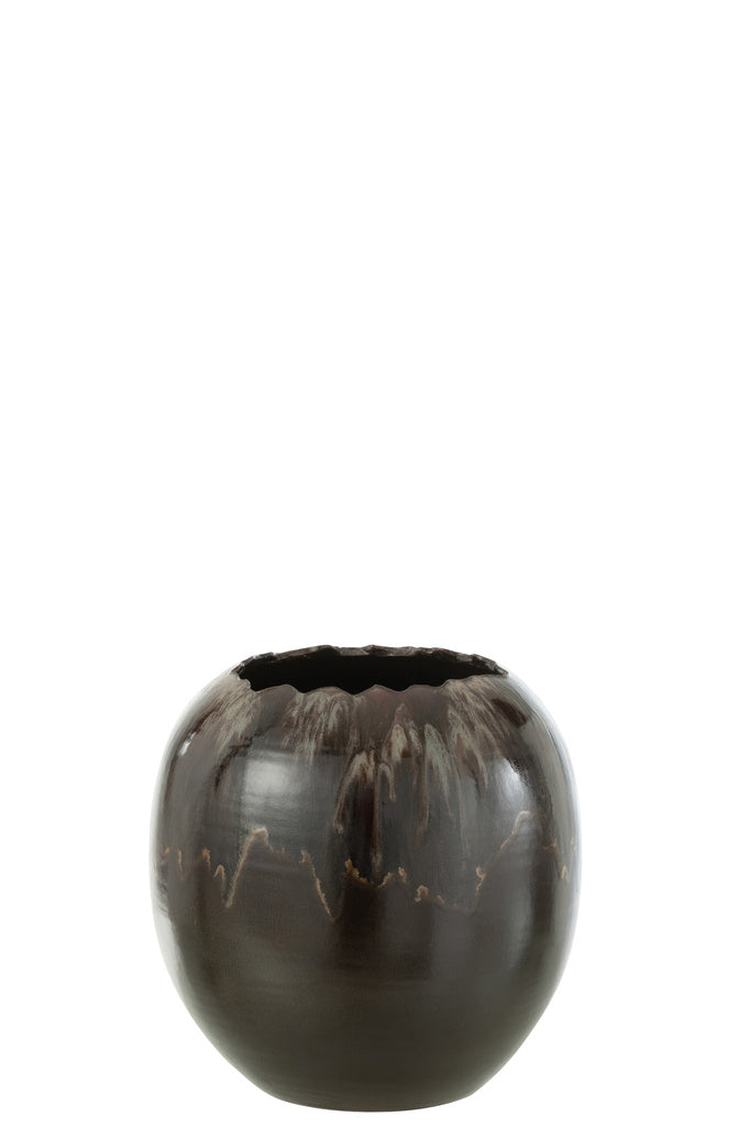 J-LINE BLOEMPOT KERAMIEK BRUIN SMALL