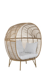 Ovale loungestoel staal naturel