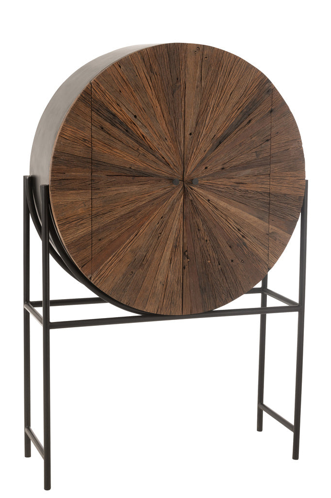 J-LINE BARKAST SHANIL GERECYCLEERD HOUT/MDF BRUIN/ZWART