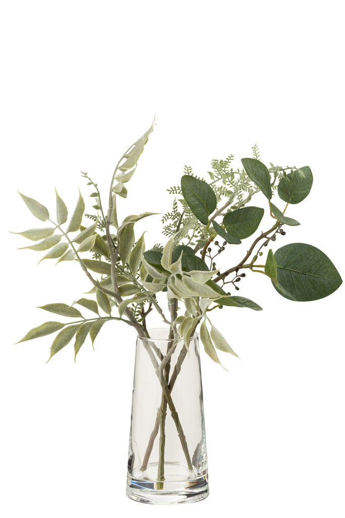 J-LINE TAKKEN IN VAAS + GEL PLASTIC LICHTGROEN