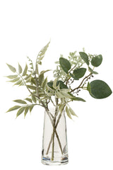 J-LINE TAKKEN IN VAAS + GEL PLASTIC LICHTGROEN