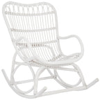 Witte rotan schommelstoel