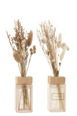 J-LINE GEURIGE OLIE + BLOEMENTAKKEN NATURAL SET VAN 2