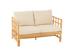  J-LINE SOFA ELISE + KUSSEN 2-ZITS ROTAN/TEXTIEL