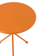Tuintafel driepoot rond metaal oranje klein