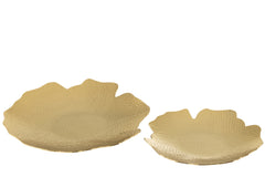 J-LINE SET VAN TWEE BORDEN ALUMINIUM GOUD