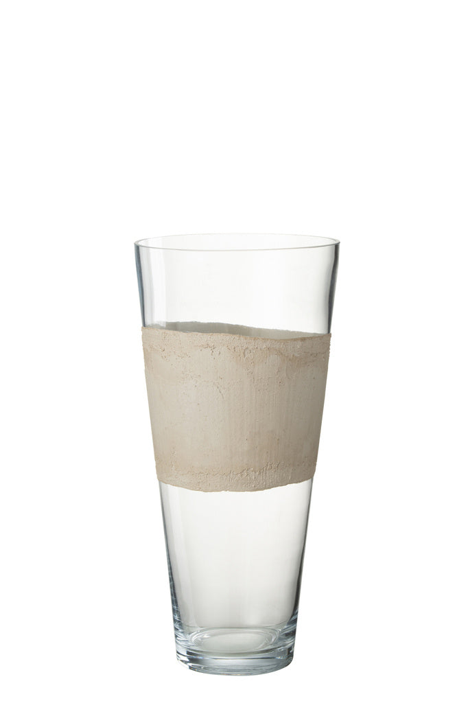 J-LINE VAZE DELPH – GLAS TRANSPARANT/BEIGE MEDIUM