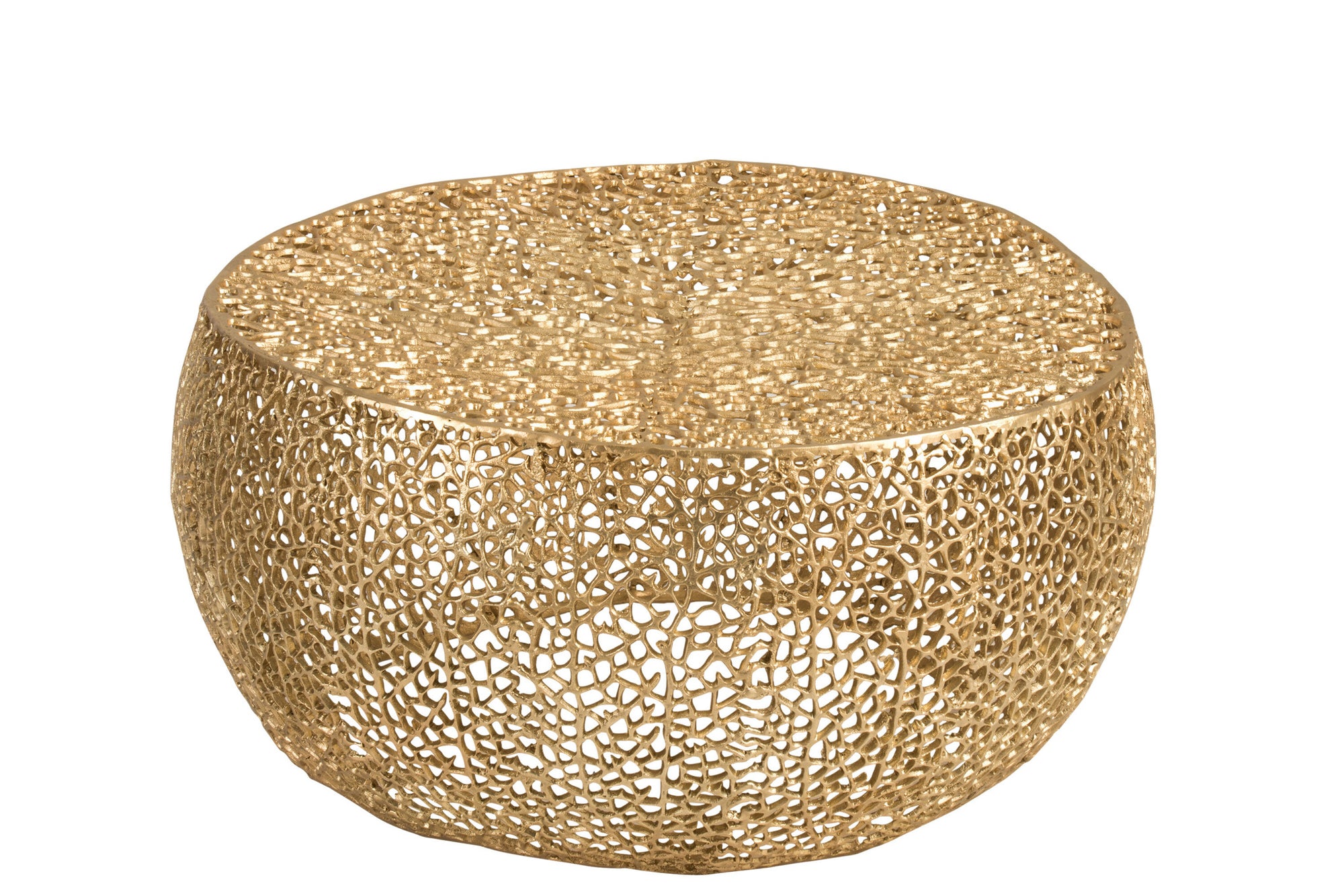 J-LINE SALONTAFEL ROND KORAALPATROON ALUMINIUM GOUD