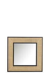 J-LINE SPIEGEL MOLLY EXOTISCH HOUT / ZWART ROTAN SMALL