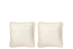 Kussen Yak Polyester Off-White/Bruin Klein Assortiment Van 2