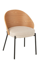 Stoel Lone Ply hout/metaal naturel/beige