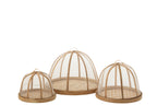 J-LINE SET VAN 3 DIENBLAD + VOEDSELAFDEKKING BAMBOE NATUURLIJK/WIT