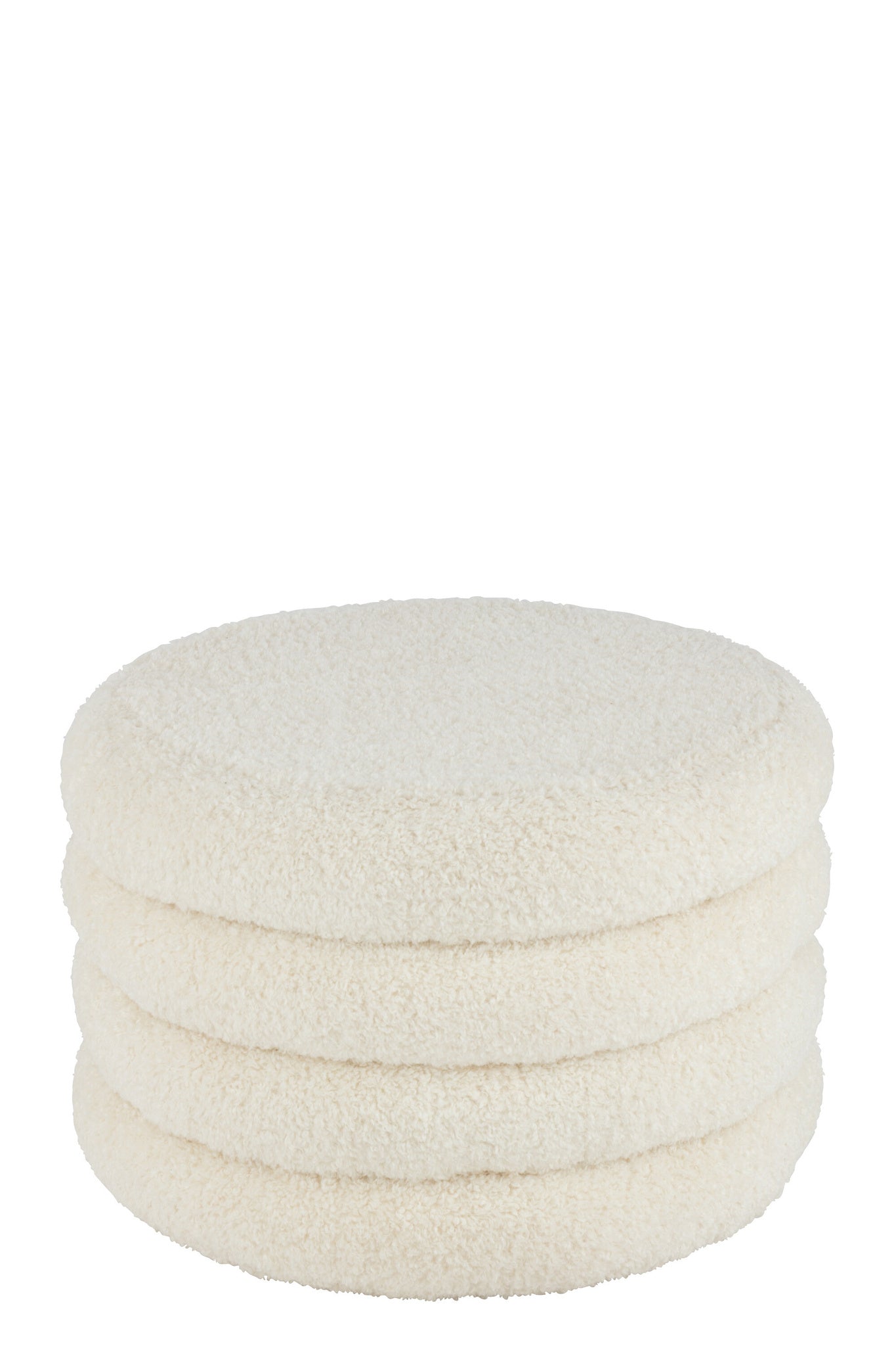 Ronde kruk teddy polyester wit