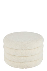 Ronde kruk teddy polyester wit