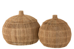 J-LINE SET VAN 2 MANDEN DANTYA BOL JUTE NATUUR