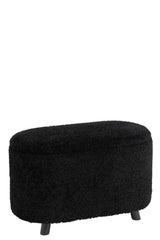 Opbergpoef Teddy Polyester Zwart