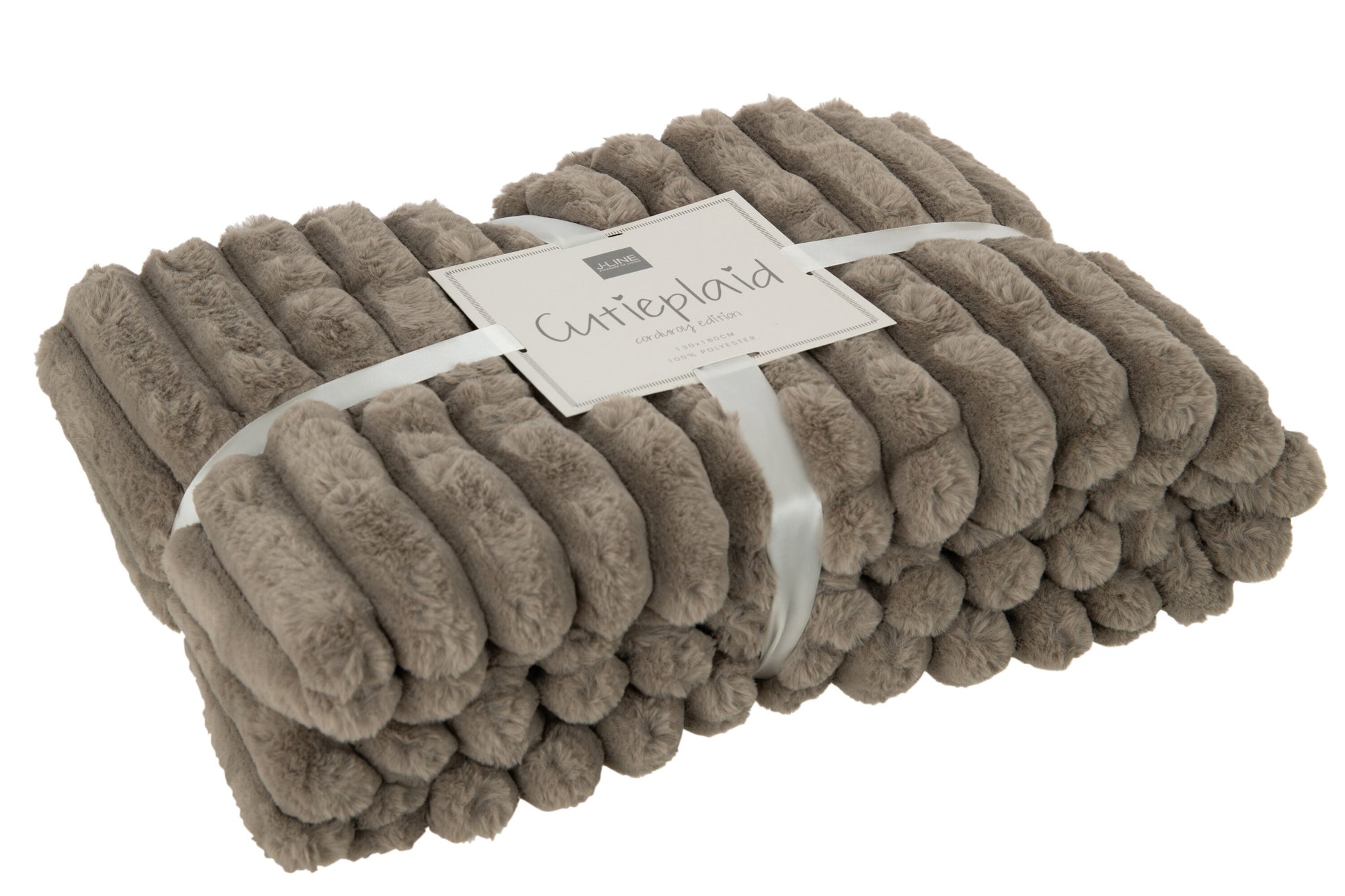 J-LINE GERUITE RIBFLUWELEN POLYESTER MUIS GRIJS