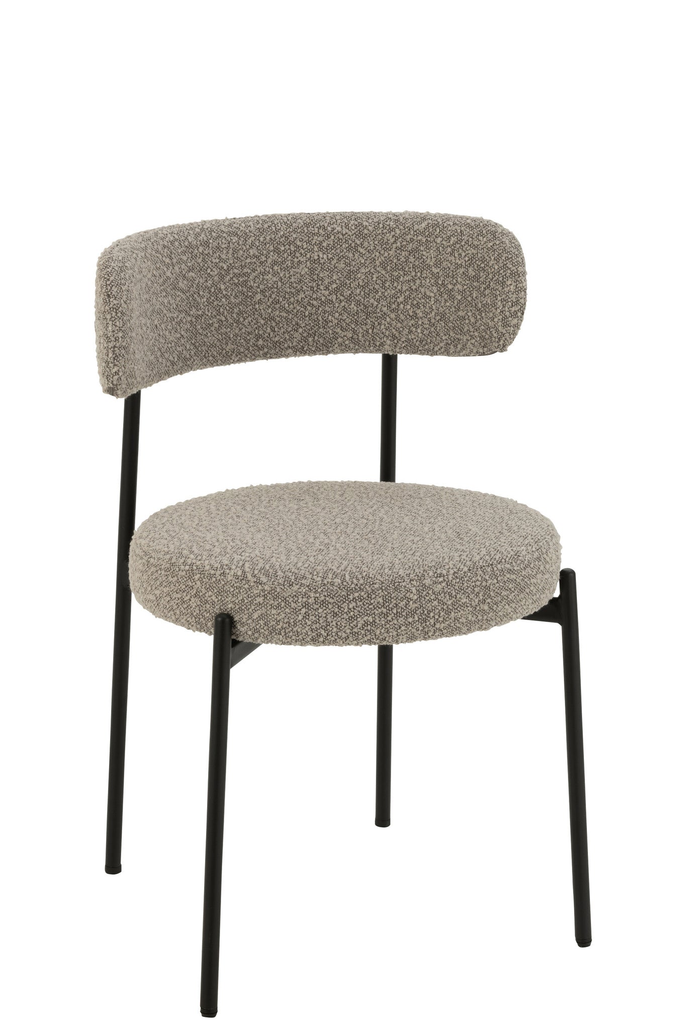 Stoel bouclé multiplex/polyester grijs/zwart
