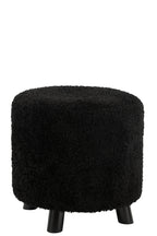 Poef Schapenpoot Polyester Zwart