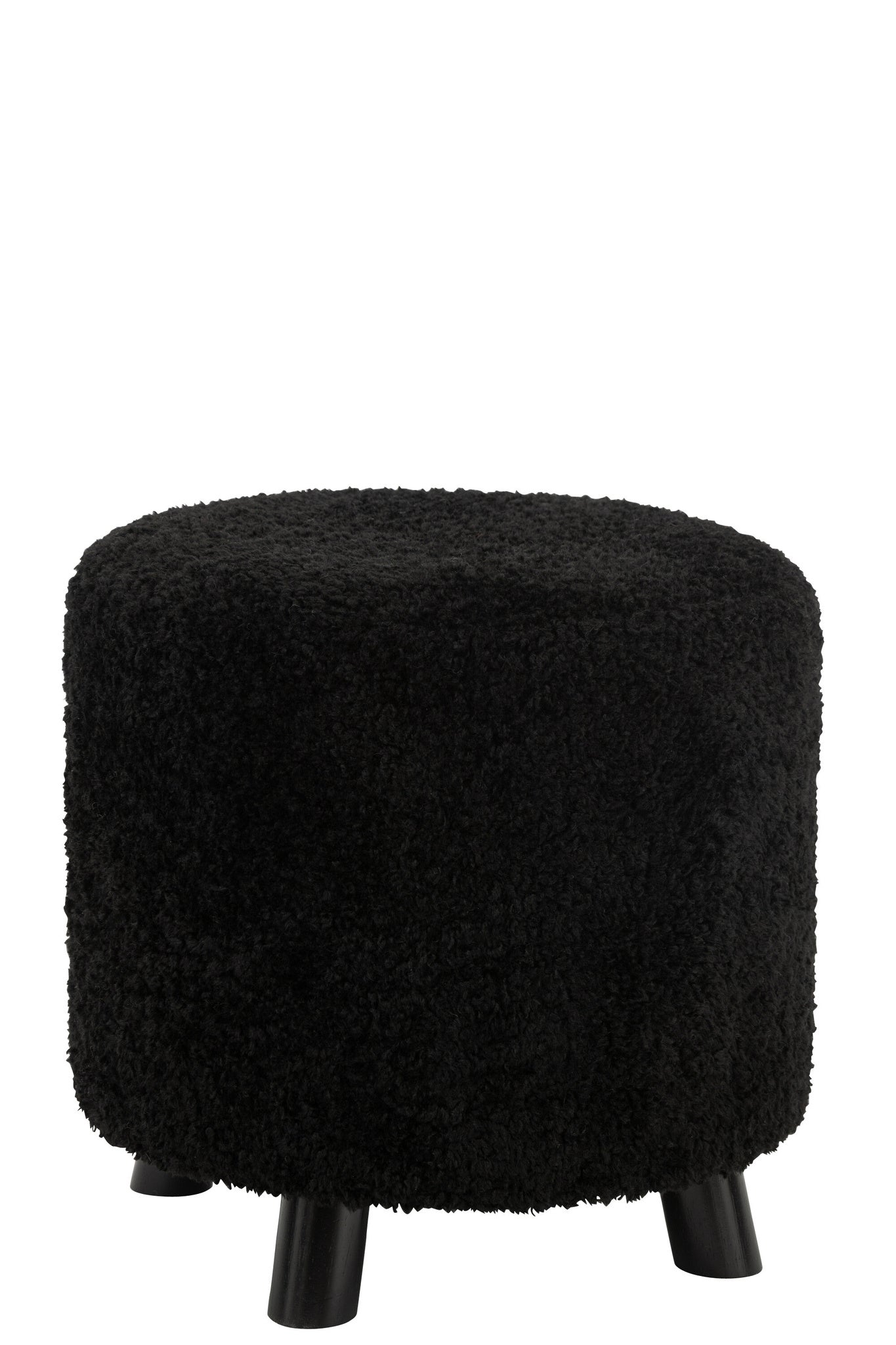 Poef Schapenpoot Polyester Zwart