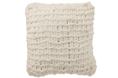 Kussen Gebreid Polyester Wit