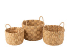 J-LINE SET VAN 3 MANDEN ROND WATERHYACINT NATUUR