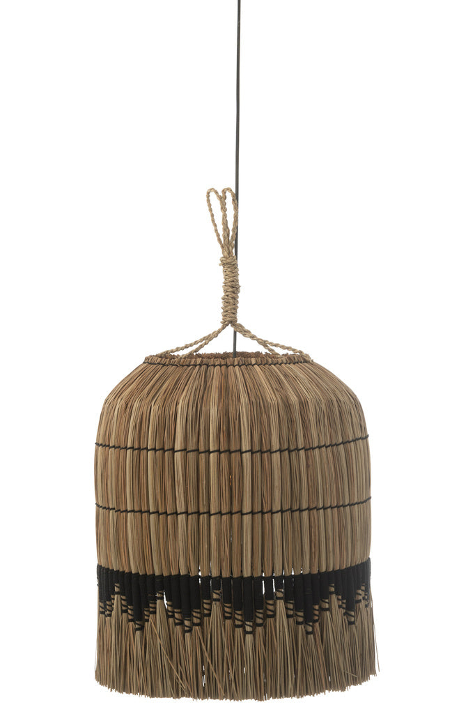 J-LINE HANGLAMP THREAD ZEEGRAS NATURAL/ZWART