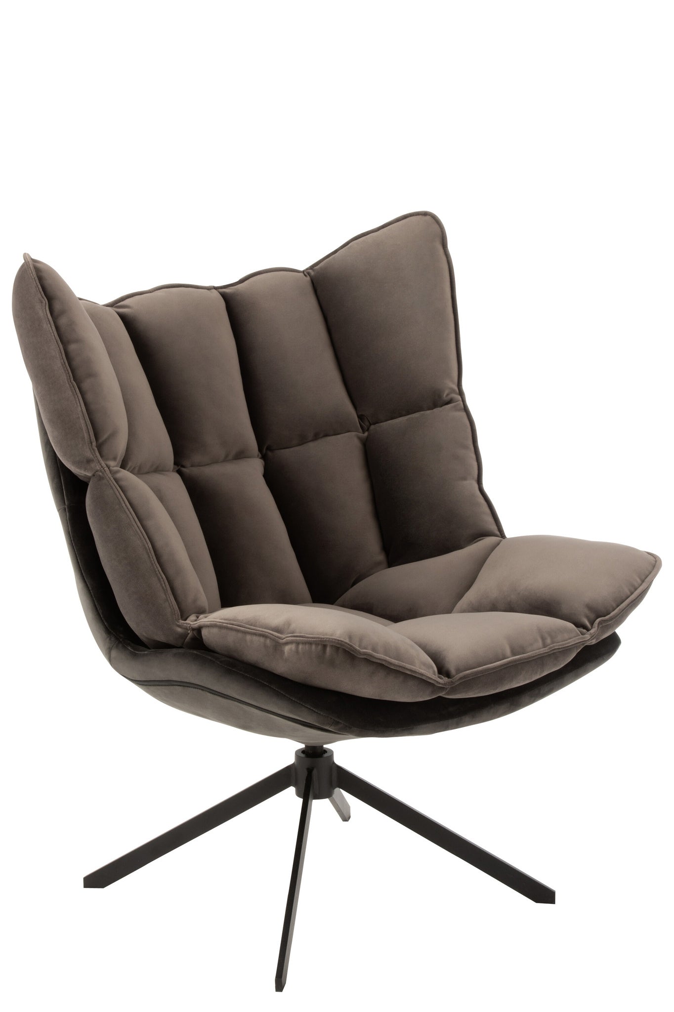 Relaxstoel met kussen op frame, textiel/metaal, grijs