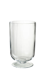 J-LINE WINDLICHT OP VOET LINES GLAS TRANSPARANT