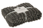 J-LINE PLAID RIBFLUWEEL POLYESTER DONKERGRIJS