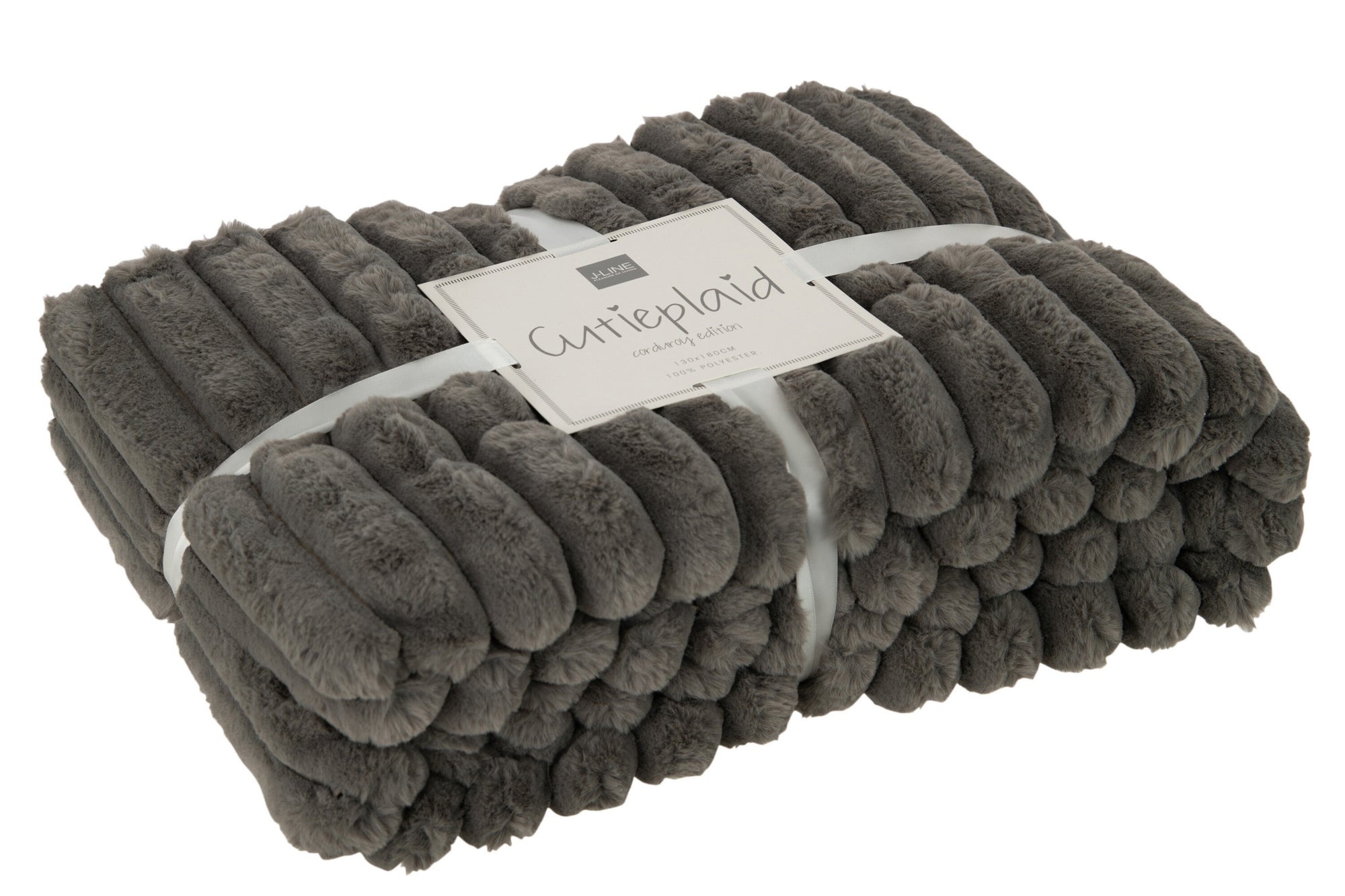 J-LINE PLAID RIBFLUWEEL POLYESTER DONKERGRIJS