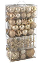 J-LINE DOOS MET 80 KERSTBALLEN PLASTIC BEIGE/ECRU