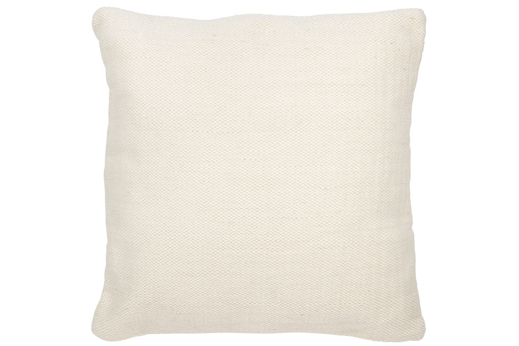 J-LINE KUSSEN GEWEVEN WOL – CRÈME – LARGE – 60 CM