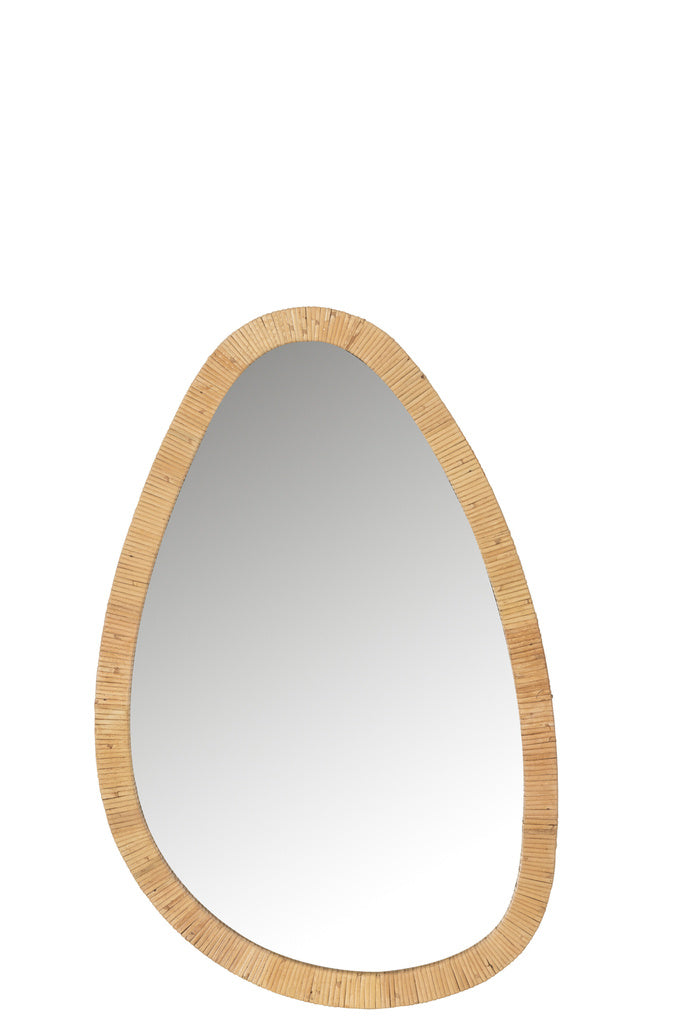 J-LINE SPIEGEL PAILLE – ROTAN/GLAS NATUUR MEDIUM
