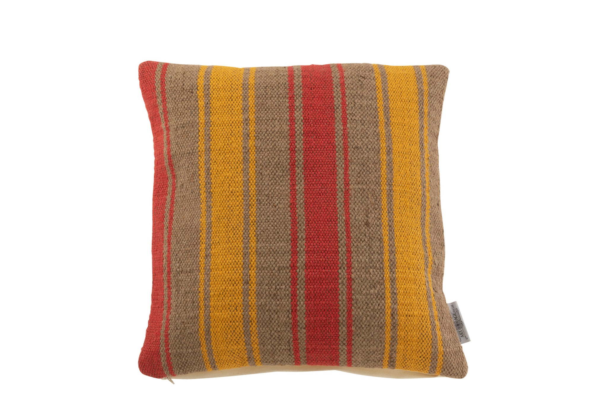 Kussen Vierkant Anna Groot Groeven Jute Rood / Geel
