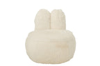 Bontkruk met konijnenoren, wit hout