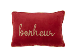 Kussen Bonheur Textiel Rood/Goud