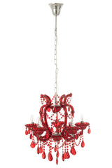 Antieke kroonluchter van rood glas