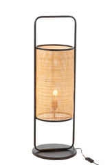 Lamp op voet Elton Metaal/Rotan Zwart/Naturel Groot
