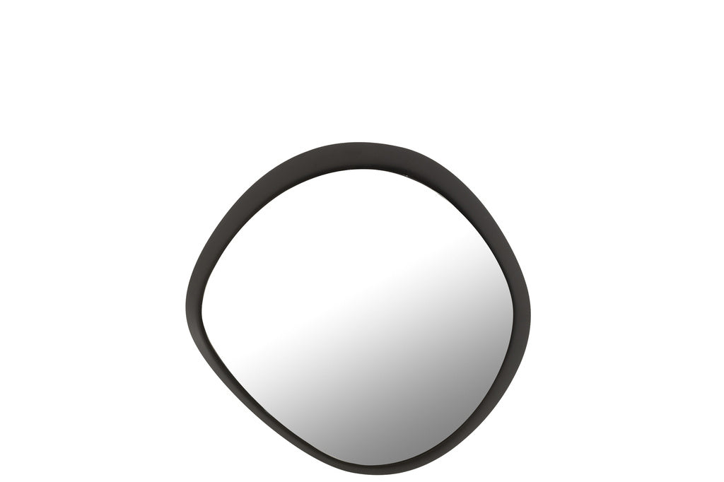 J-LINE RONDE WANDSPIEGEL METAAL/GLAS ZWART SMALL