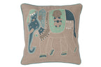 J-LINE KUSSEN OLIFANT – KATOEN – GRIJS/BLAUW – 45 CM