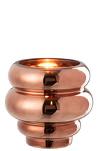 J-LINE THEELICHTHOUDER/VAAS CLÉA – GLAS BRUIN